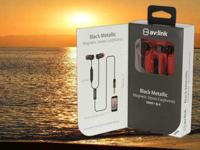 Metallic Magnetic Stereo Earphones by AV:Link... SALE PRICE!!